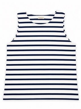 Lafayette 148 NY Striped Tank Navy and White Medium NWT